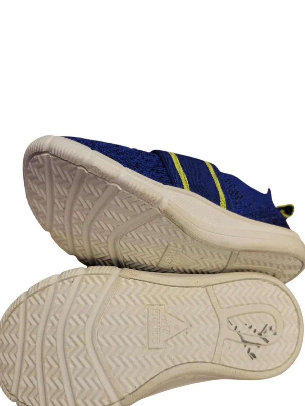 OshKosh B'gosh Water Shoes Quick-Dri Blue Mesh‎ with Yellow Stripes Slipons Sz 9